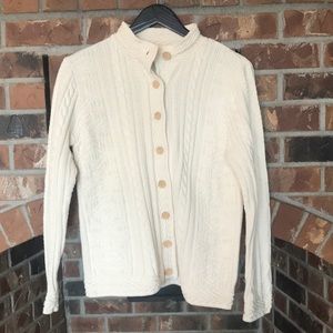 LL Bean 100% cotton fisherman’s cardigan Sz M